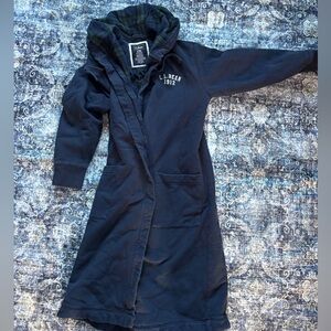 LLBean Men’s heavy weight cotton robe (no strap) - Small, Navy and green plaid